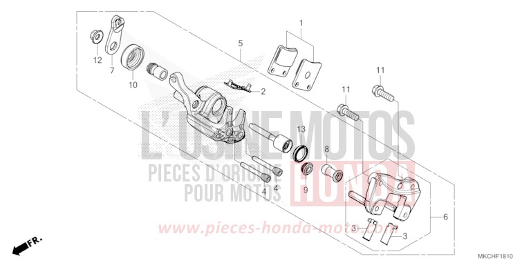 PARKING BRAKE CALIPER for Gold Wing CANDY ARDENT RED (R367B) from 2021